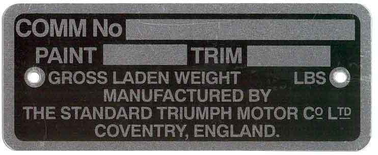 Triumph Typenschild